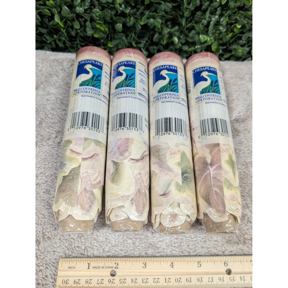 Chesapeake Floral Ivy Leaf Wallpaper Border 4 Rolls Cottagecore Die Cut Scallop